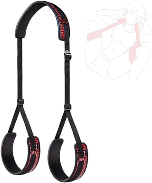 Accesorios de yoga para interiores de cuero ajustables en rojo y negro para ejercicios de expansión de piernas