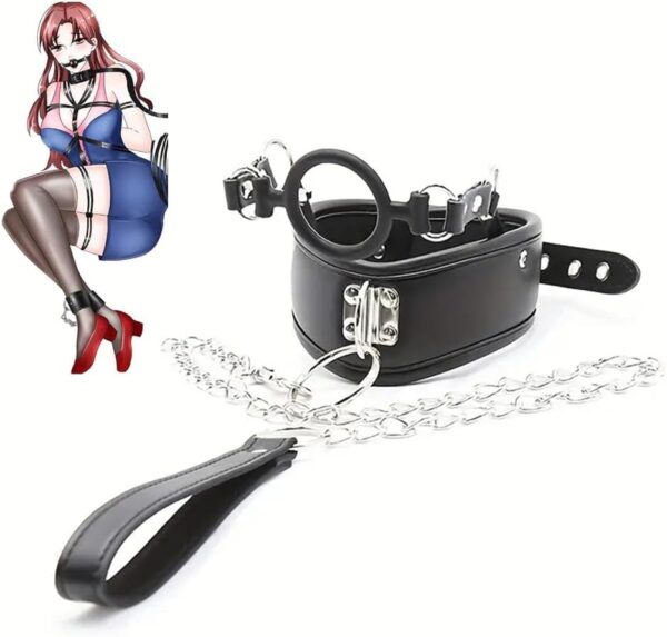 HAZURE 1 Pieza con Collar de tracción de Cadena, Anillo de Cuello de Juguete Abierto de Silicona, Juegos de Pareja, Juguetes de pasión
