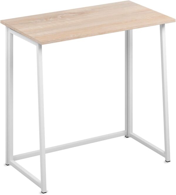 Dripex Mesa plegable para ordenador para oficina en casa, estudio, mesa plegable para PC (roble, sin montaje) - Imagen 4