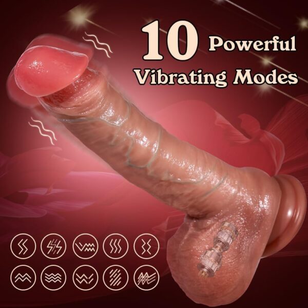Consolador de empuje Juguetes sexuales - 8.83" Vibrador de empuje Juguetes para adultos para mujeres，2 in 1 Consoladores Consoladores realistas Con control remoto y ventosa fuerte - Imagen 3