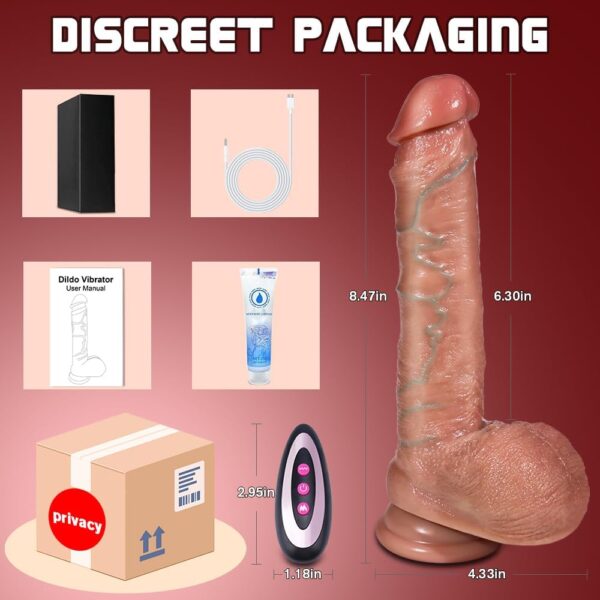 Consolador de empuje Juguetes sexuales - 8.83" Vibrador de empuje Juguetes para adultos para mujeres，2 in 1 Consoladores Consoladores realistas Con control remoto y ventosa fuerte - Imagen 2