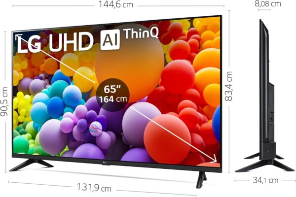 LG 65UT73006LA 65 ",UHD 4K, Serie UT73, Smart TV, WebOS24, Procesador a5, HDR10, Dolby Digital Plus, SmartTV, 3840x2160, Negro [Clase de eficiencia energética G] - Imagen 10