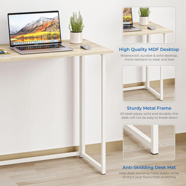 Dripex Mesa plegable para ordenador para oficina en casa, estudio, mesa plegable para PC (roble, sin montaje) - Imagen 5