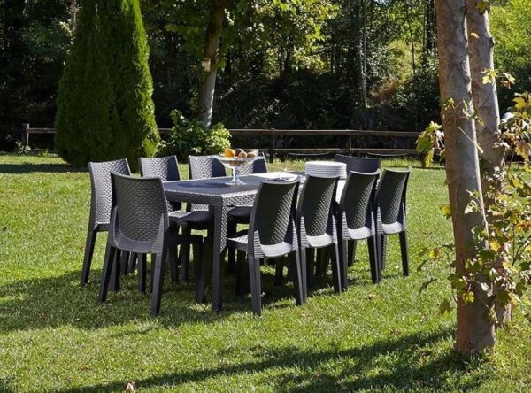 Esidra Mesa de Exterior Rectangular Extensible, Made in Italy, Color Antracita, Medidas 150 x 72 x 90 cm (Extensible hasta 220 cm) - Imagen 7