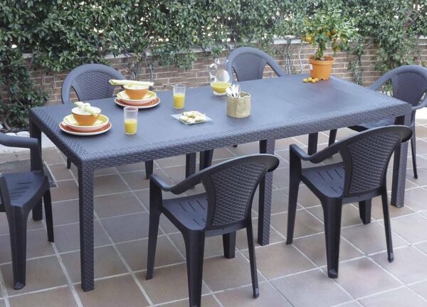 Esidra Mesa de Exterior Rectangular Extensible, Made in Italy, Color Antracita, Medidas 150 x 72 x 90 cm (Extensible hasta 220 cm) - Imagen 6