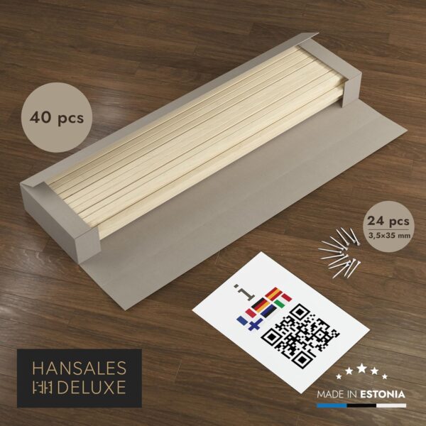 Somier Enrollable para La Cama Individual 80x200cm Deluxe – 400 Kg 40 Listones – La Madera Natural de Abedul Macizo FSC – 10 Años de Garantía – Listones Extra Firmes – Somier de Laminas Sin Bastidor - Imagen 2