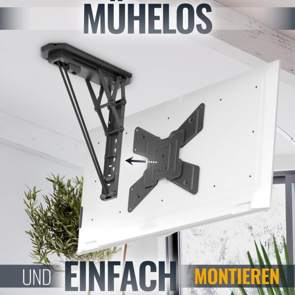RICOO SE0544 - Soporte de Techo para televisores de 23 a 55 Pulgadas (Plegable, eléctrico, hasta 30 kg, VESA máx. 400 x 400 mm) - Imagen 4