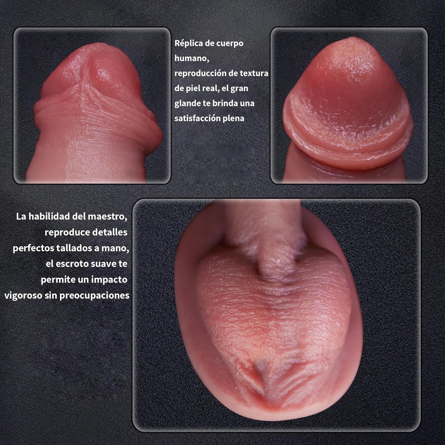 Consolador Juguete Sexual Adulto Realista Enorme Pene de Silicona, con fuerte ventosa para juego manos libres, Material Seguro para el Cuerpo Enorme Pene Parejas Femeninas Masturbación - Imagen 4
